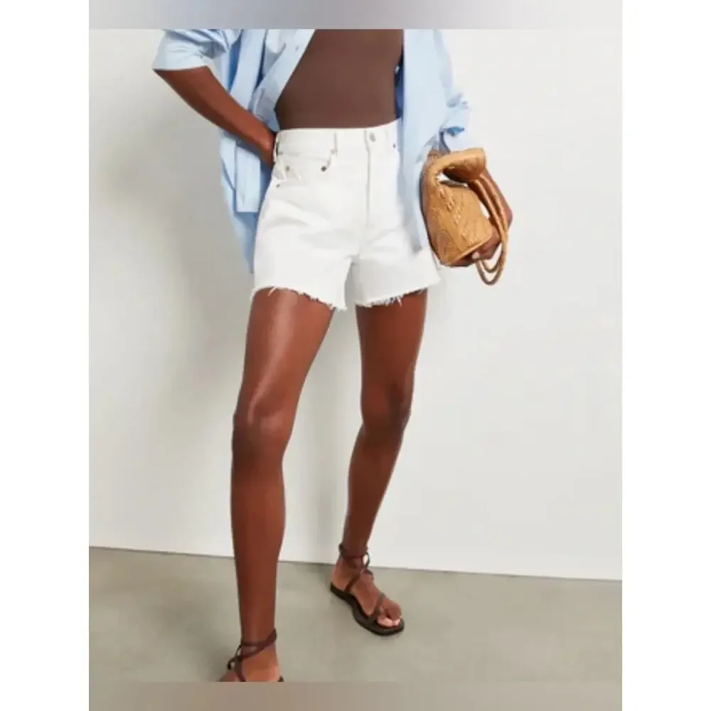 Citizens of Hummanity Annabelle Long Relaxed Vintage Size 30 White Cutoff Denim